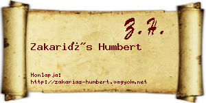 Zakariás Humbert névjegykártya